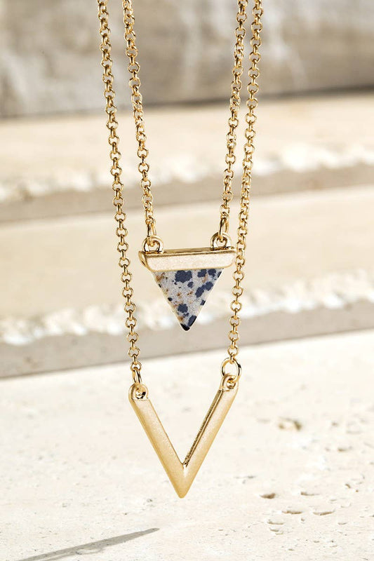 Natural Stone Charm Necklace