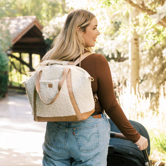 Freshly Picked Butterscotch Sherpa Teddy Tote Backpack