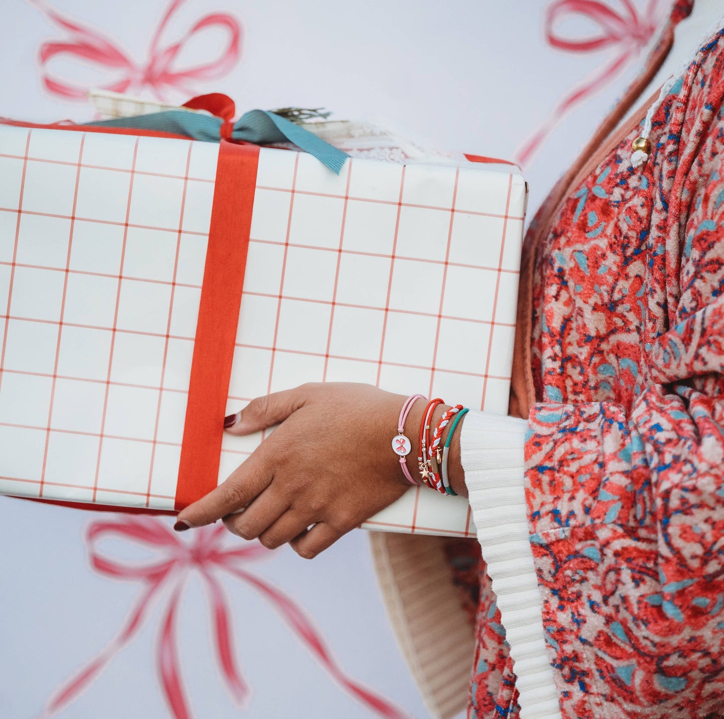 K'lani "Joy" Holiday Bow Hair Tie Bracelets