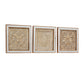 Gold Metal Embossed Floral Mirror Wall Decor