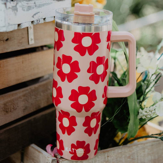 40 Oz Tumbler Cup: Flower Power