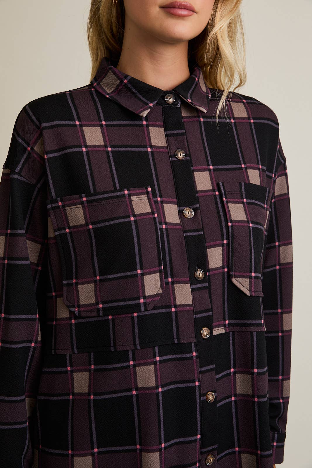 Plaid Button Down Shacket