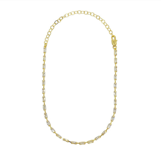Clear Cubic Zircon Baguette Choker