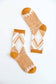 Faux Mohair Diamond Pattern Socks: Mustard