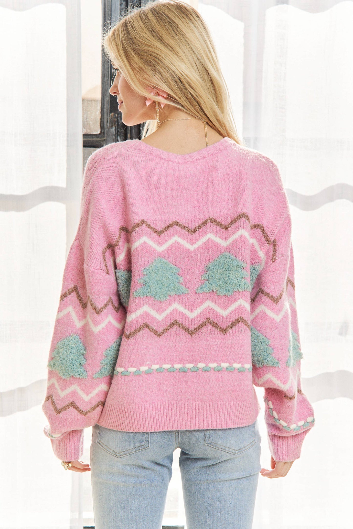 FLUFFY TREE SWEATER TOP