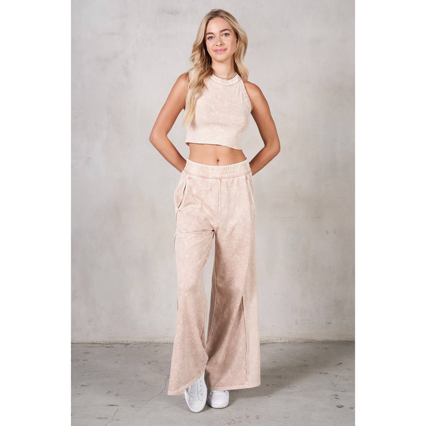 Halter Neck Crop Top and Pants Set