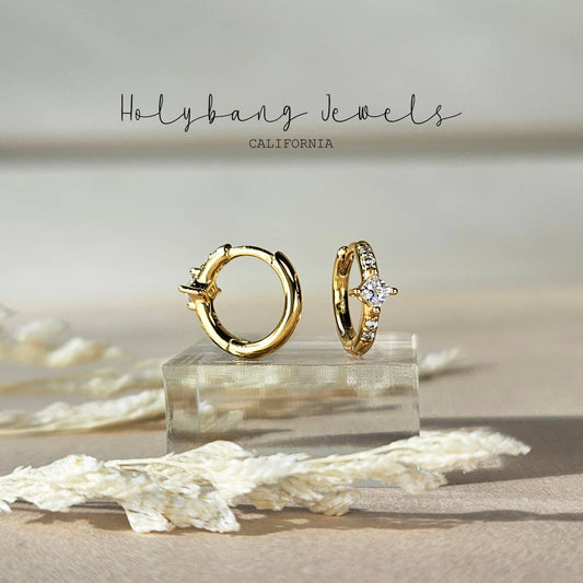 DAINTY CRYSTAL HUGGIE EARRINGS