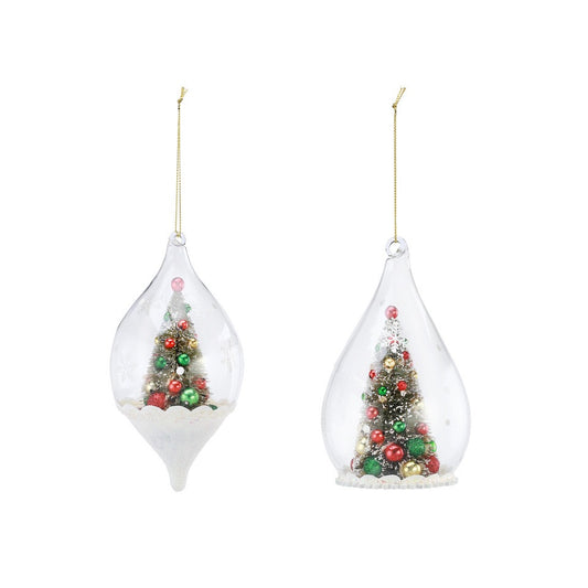 Frosted Christmas Tree Ornament Scenes