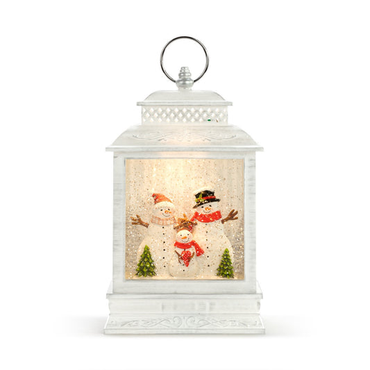 Lit Musical Snowman Family Lantern