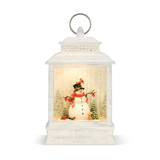 Lit Musical Woodland Snowman Lantern