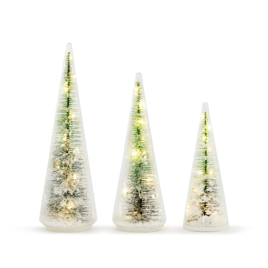 Lit Glass Tree Figures