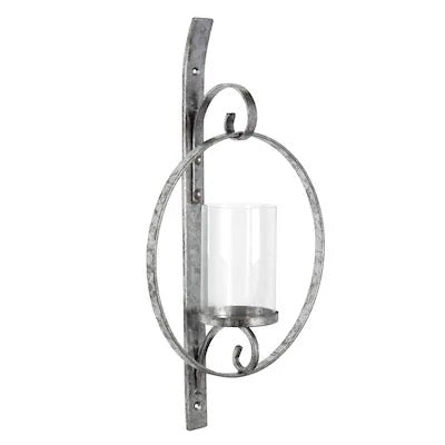 Doria Round Glass & Metal Wall Sconce