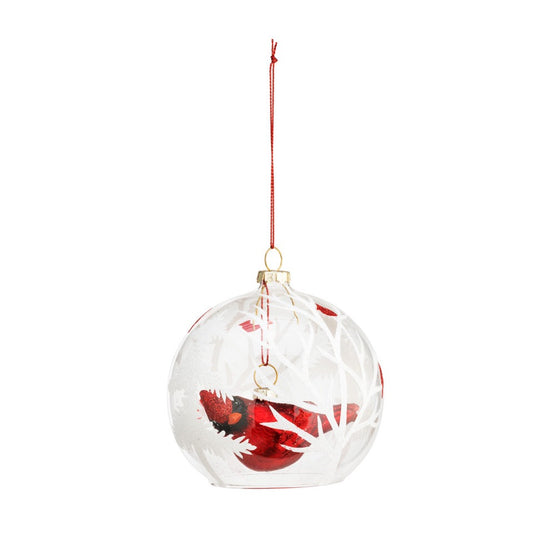 Glass Enclosed Cardinal Ornament