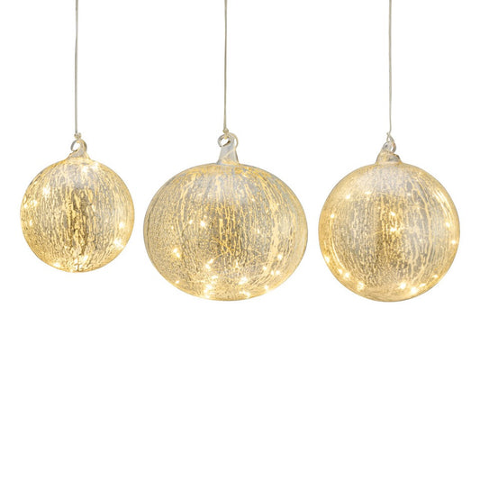 Lit Oversized Glass Ornaments