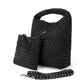 The Chloe | Small Woven Crossbody Tote: Black