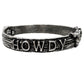 HOWDY Longhorn Bull Skull Western Hinged Bracelet