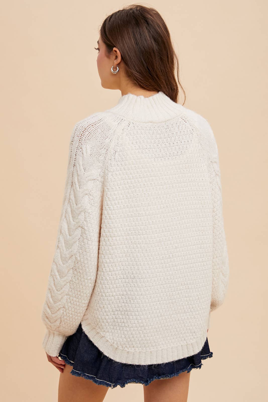 Textured Cable Knit Sweater