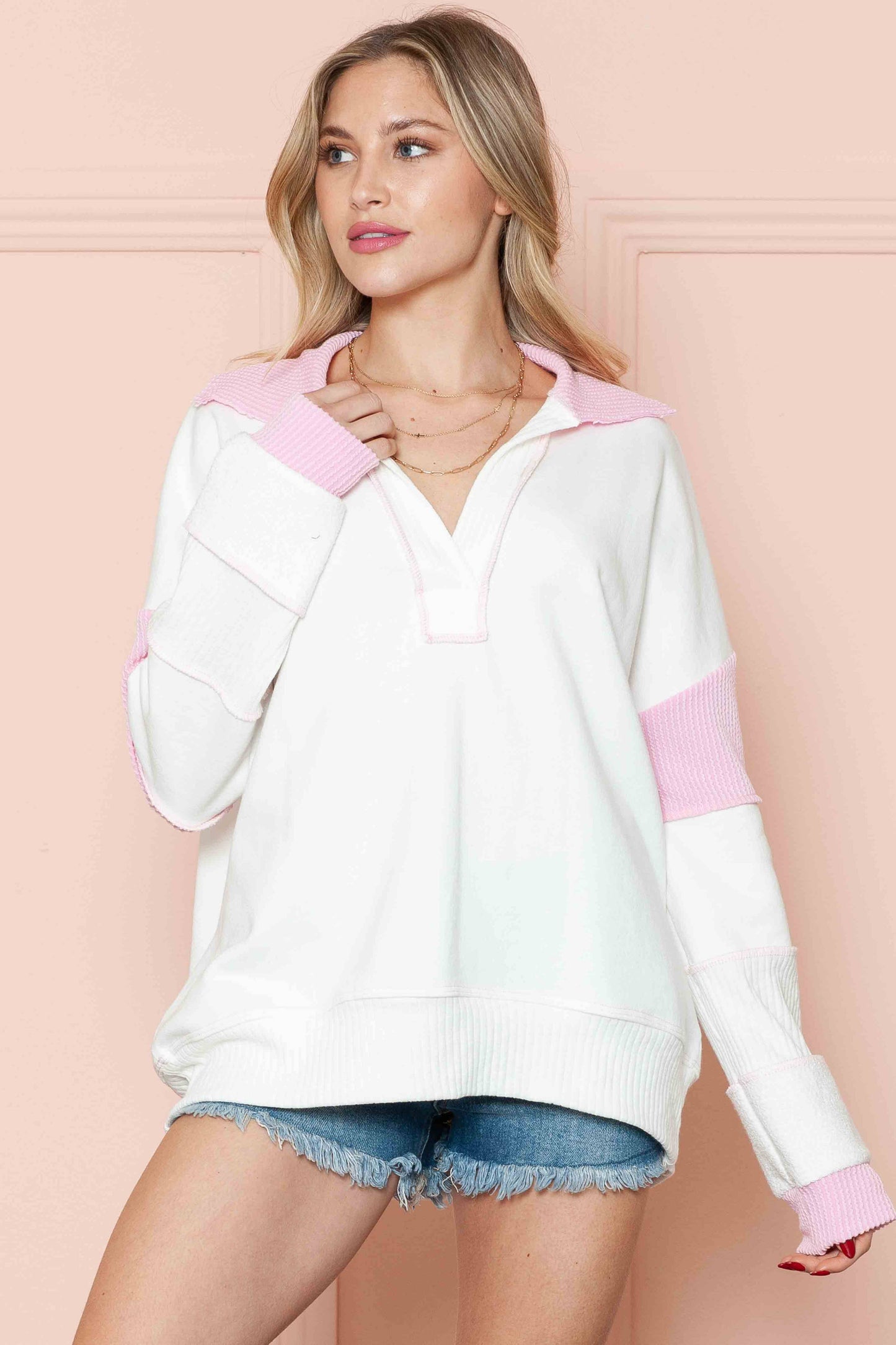 Wave Rib Contrast Top