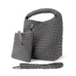 The Chloe | Small Woven Crossbody Tote: Black