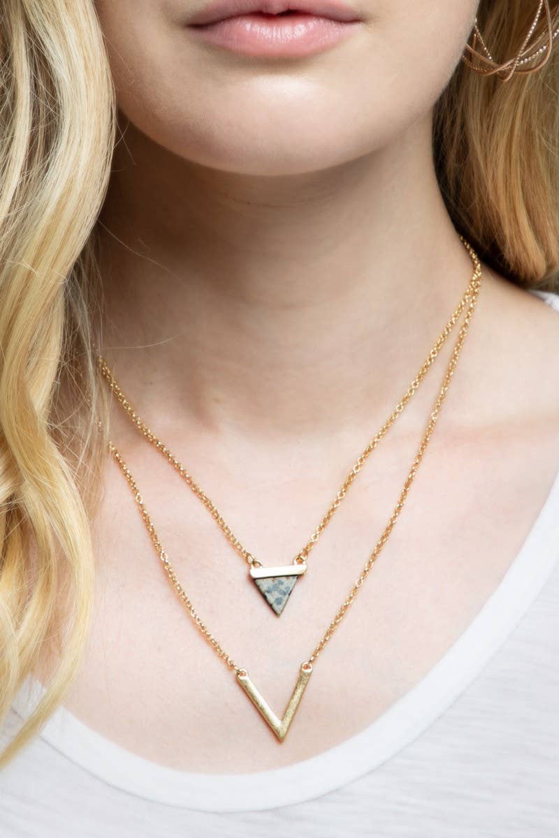 Natural Stone Charm Necklace