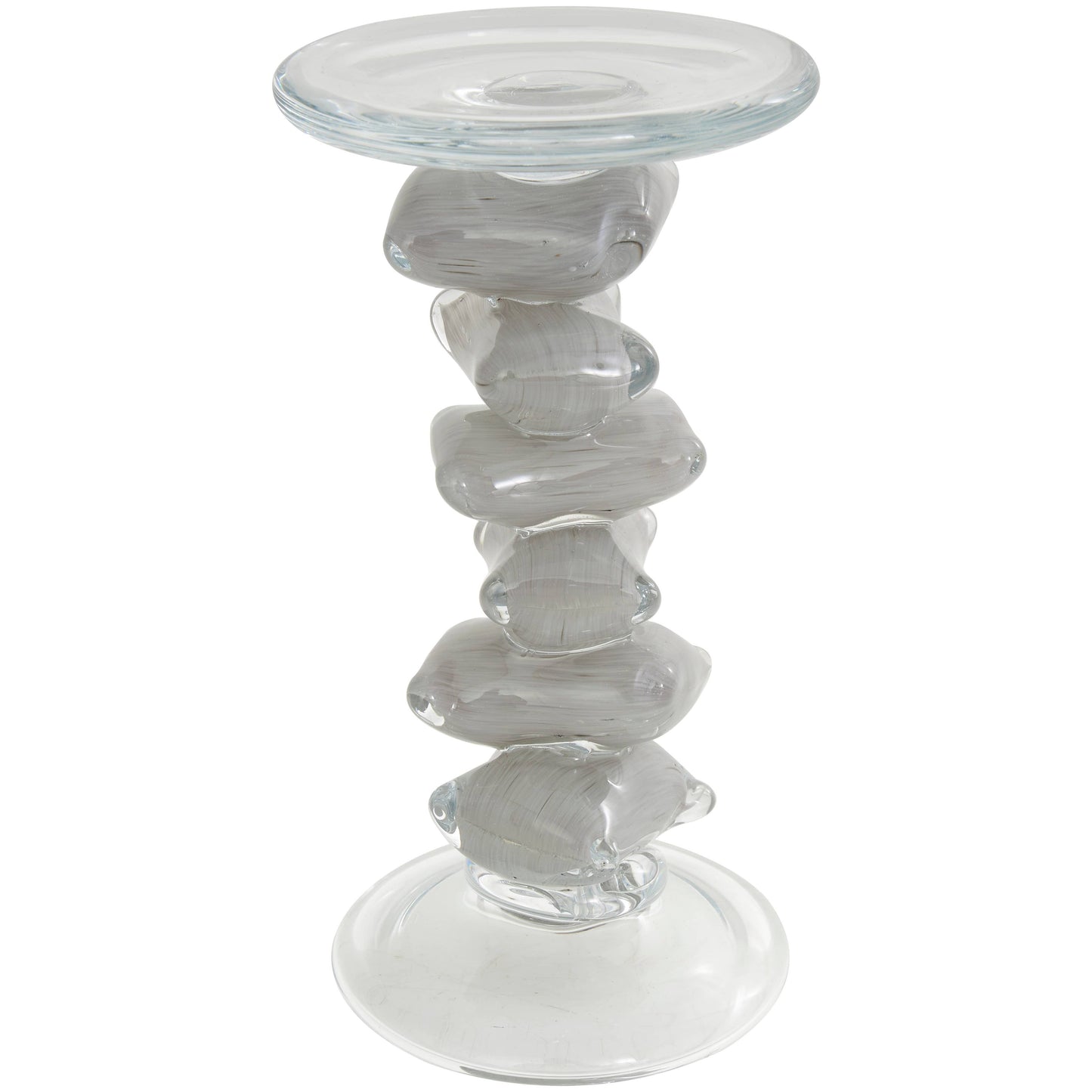 Glass Stacked Stone Candle Holders