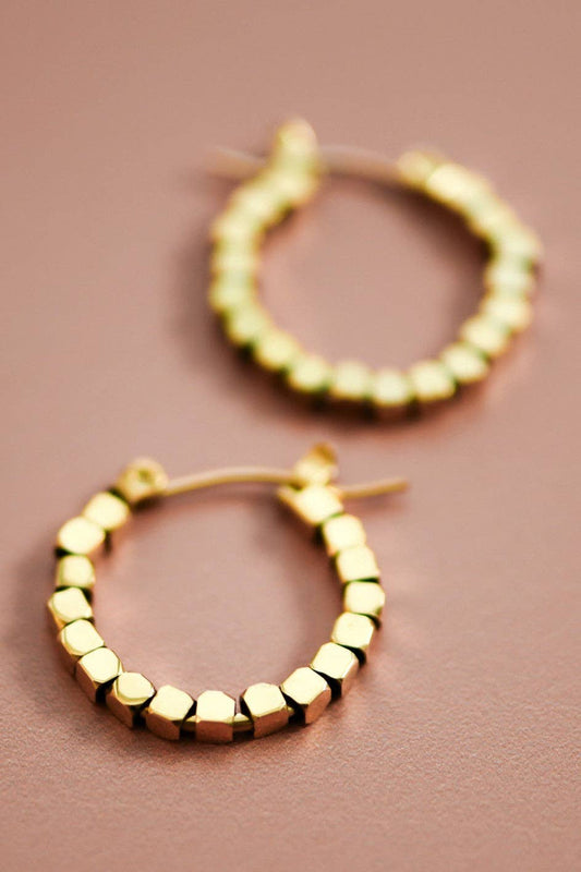 18K Gold Plated Waterproof Stainless Steel Hoop Earrings - 7191: S0OX3T7191