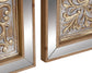 Gold Metal Embossed Floral Mirror Wall Decor