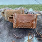 Dark Brown BootStitch Tooled Leather Toiletry Bag  