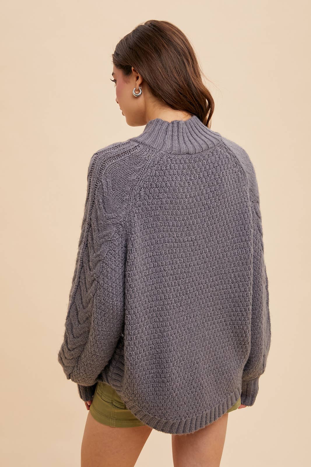 Textured Cable Knit Sweater