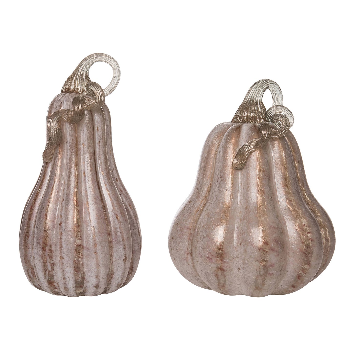 Glass Pink Harvest Pumpkins with Crackle Detail