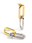 Two Tone Cable Link Drop Earrings: Gold/Silver