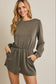 Olive Back Tie Romper