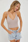 EVERYDAY RIBBED KNIT CAMI TANK: TAUPE