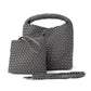 The Chloe | Small Woven Crossbody Tote: Black