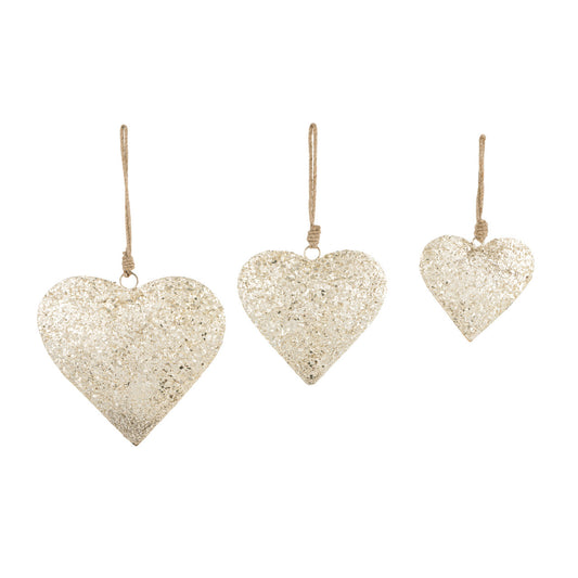 Large Glitter Heart Ornaments