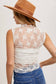 SHEER FLORAL EMBROIDERY MUSCLE-STYLE TANK