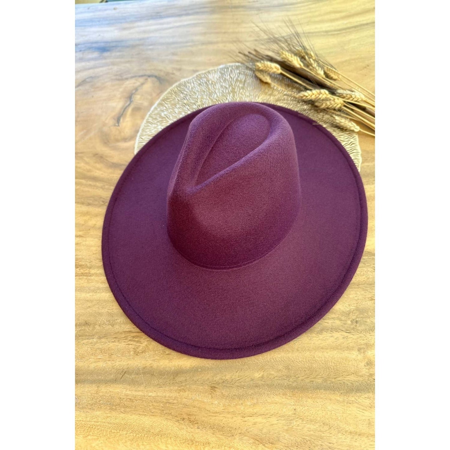 Classic Wide Brim Felt Primium Hat : Rust