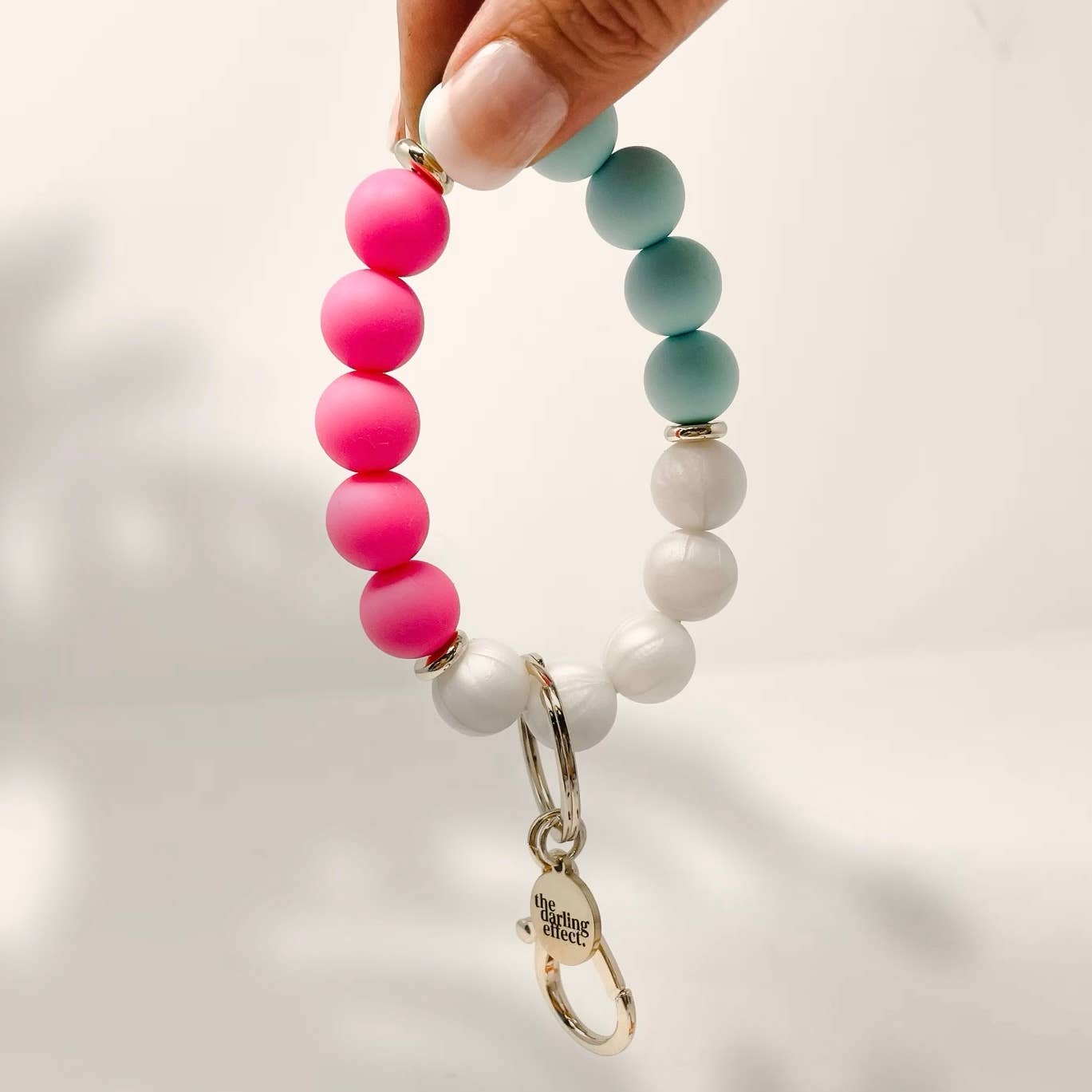 Silicone Keychain Wristlet - Pretty in Pearl