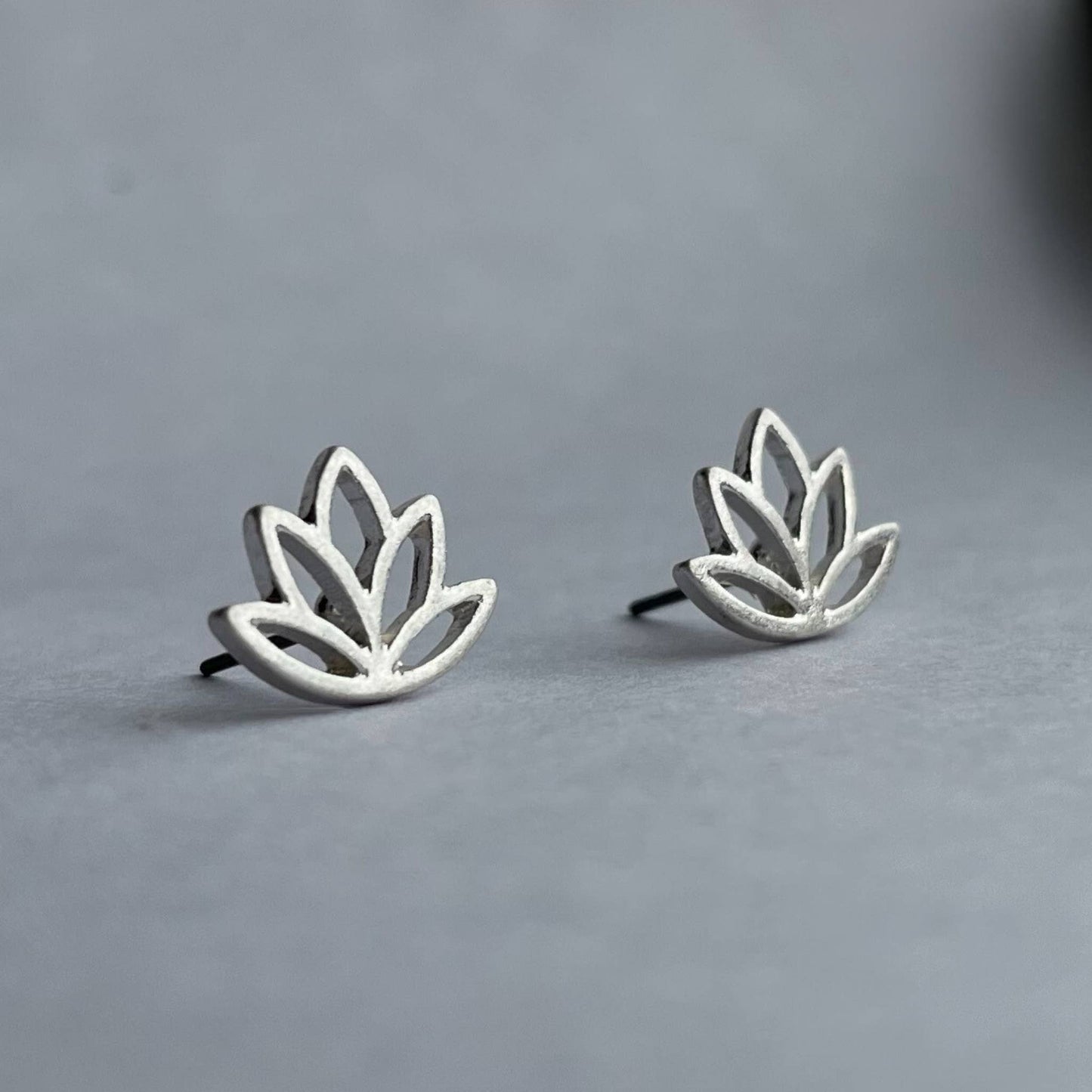 Lotus Flower Stud Bud Earrings