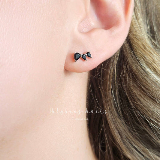 ONYX PEAR CUT EARRINGS
