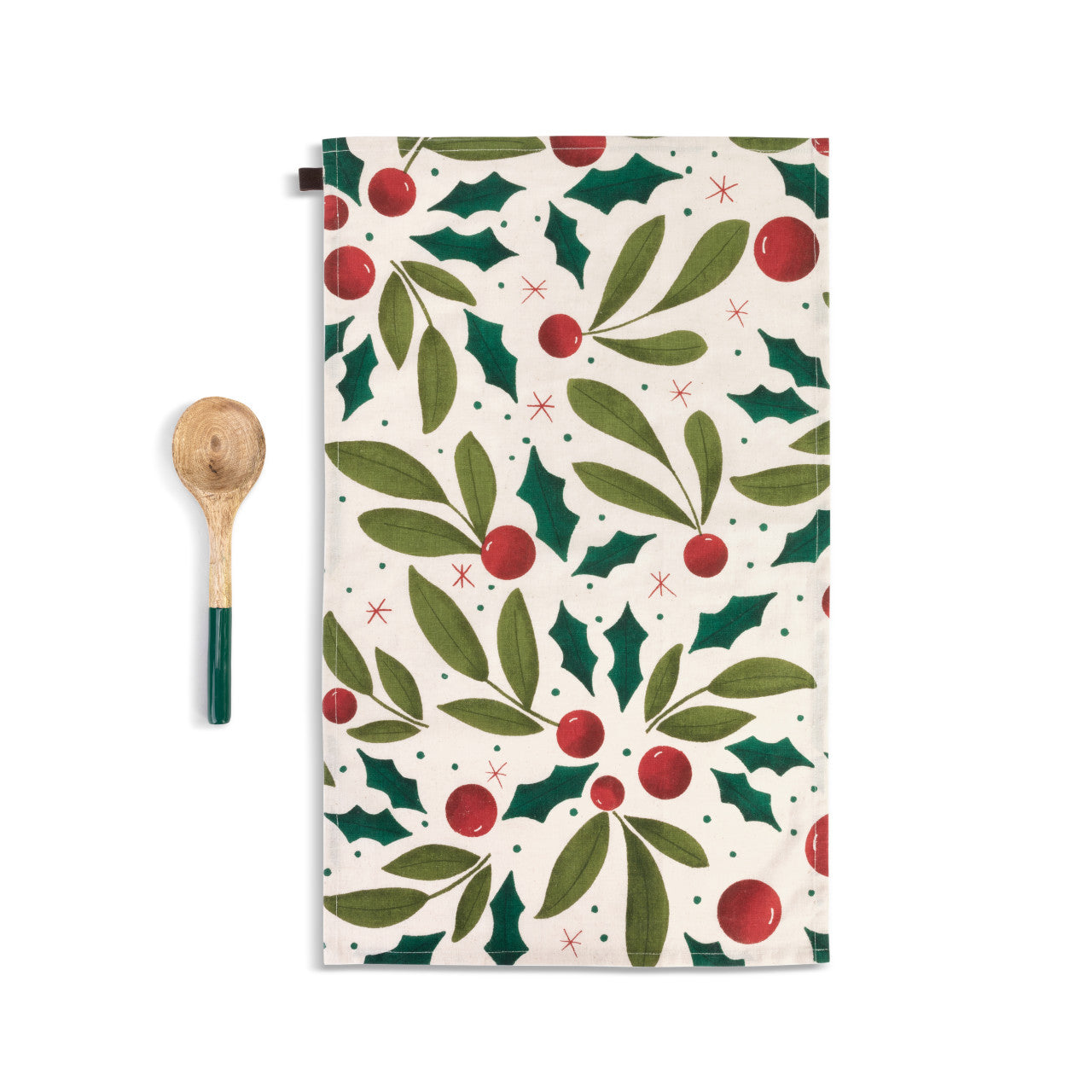 Holly Leaf Kitchen Towel & Utensil Set