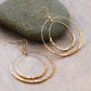 Gold Beaded Double Circle Drop Earrings - 5861: S0OX3T5861 Gold