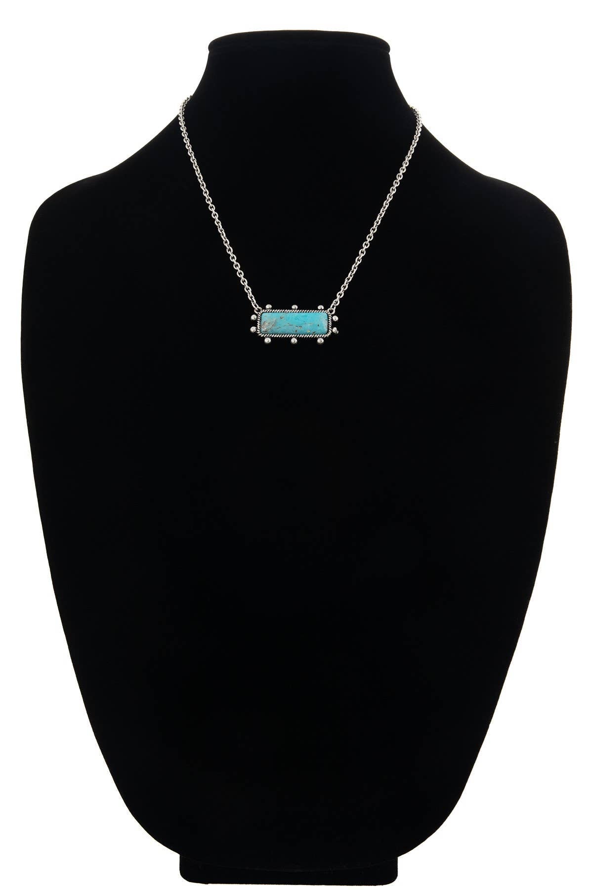 Western Bar Necklace with Hand Stone