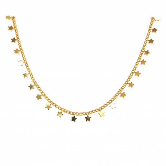 Dainty Gold Filled Multi Star Charm necklace