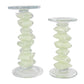 Glass Stacked Stone Candle Holders