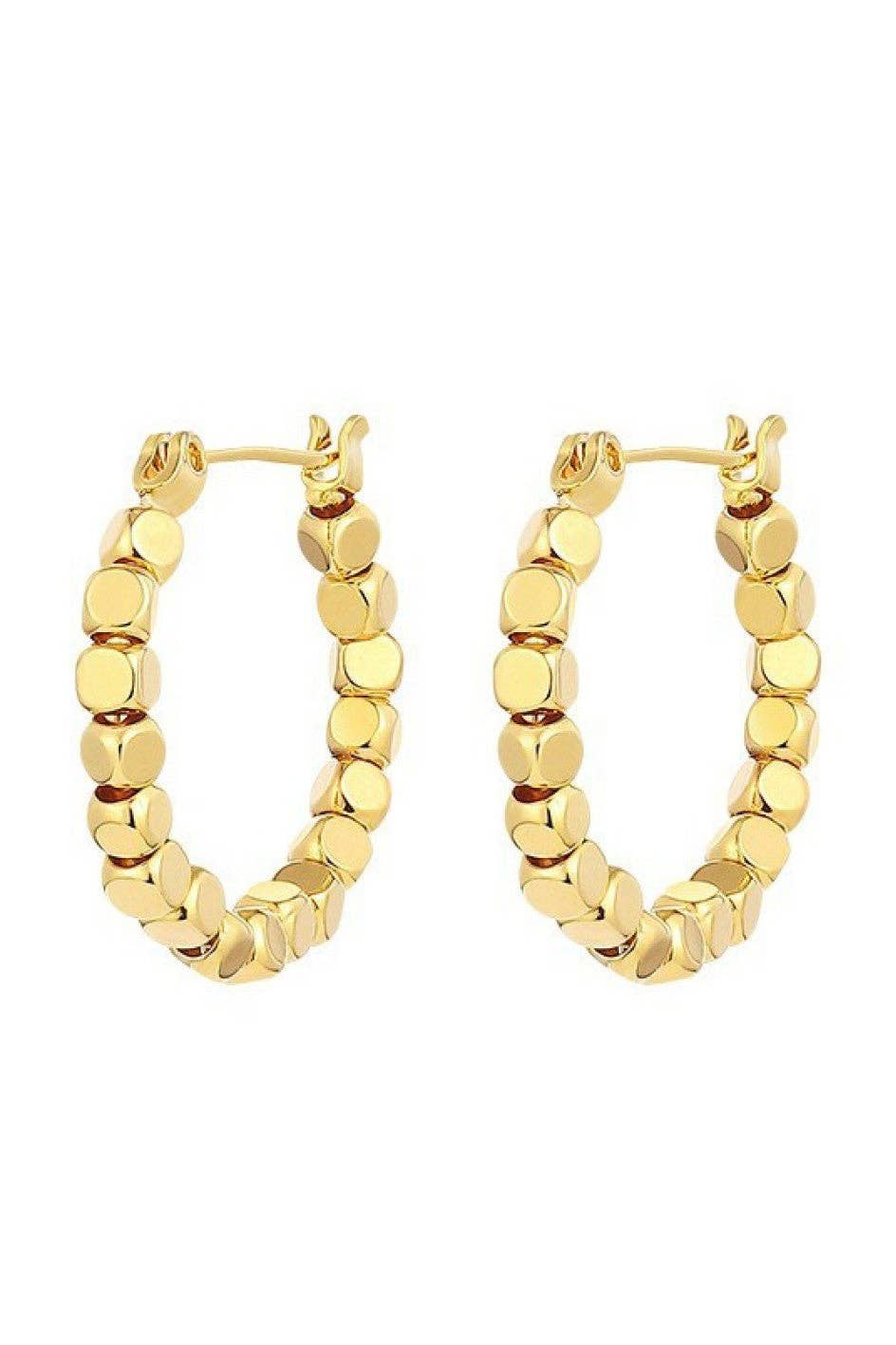 18K Gold Plated Waterproof Stainless Steel Hoop Earrings - 7191: S0OX3T7191