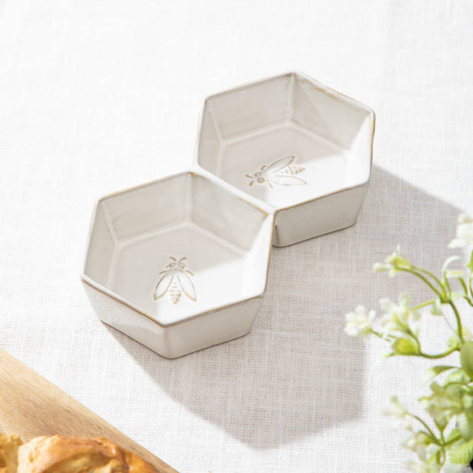 Ceramic 2 Part Serving Bowl, Bee Design