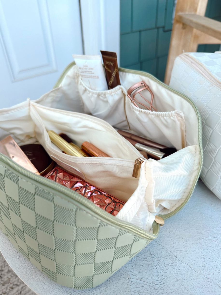 Rosemary Leather Makeup Bag