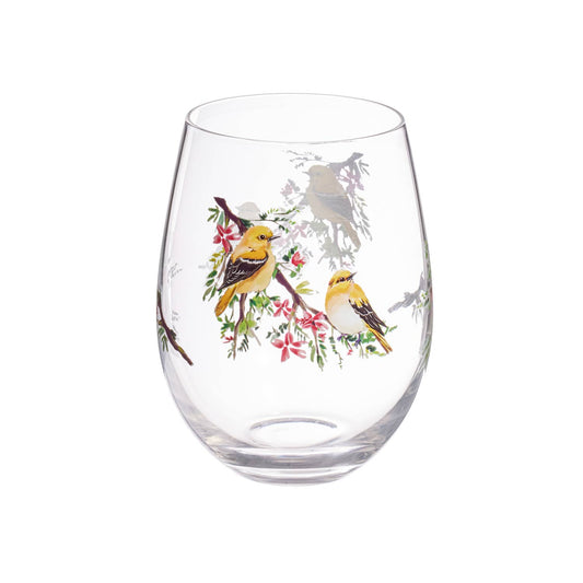 Yellow Finch 17oz. Stemless Glass