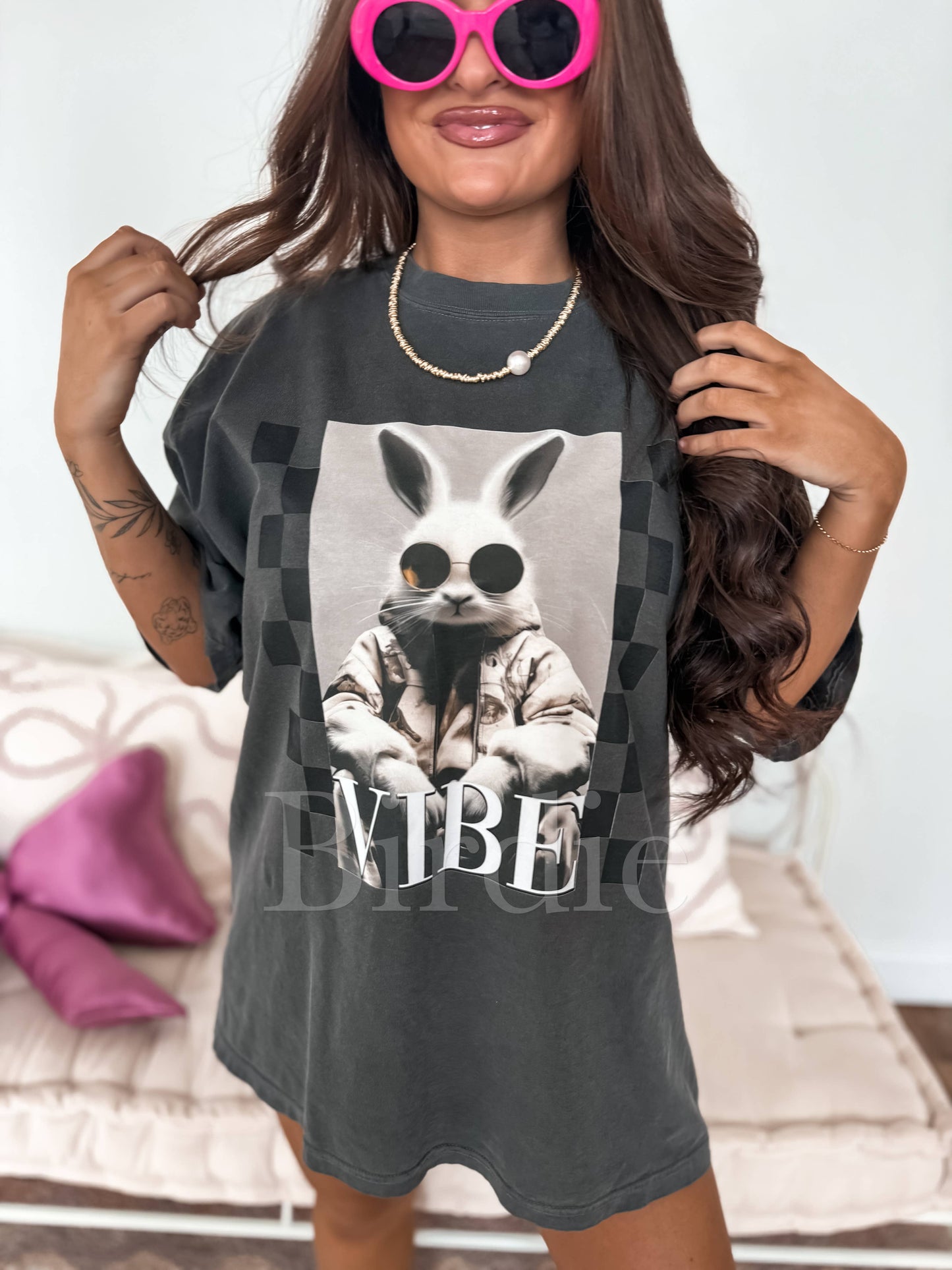 Checkered Vibe Bunny Tee